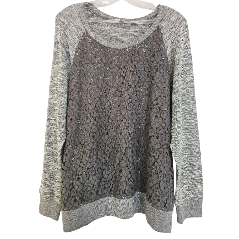 REITMANS Cotton Blend Gray Long Sleeve Crew Neck Sweatshirt Size 2X